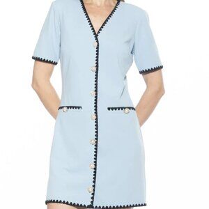 NWT Alexia Admor Holly Dress 8 HALOGEN BLUE